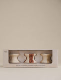 Striped ceramic dinner candle holders set of three (British brand)