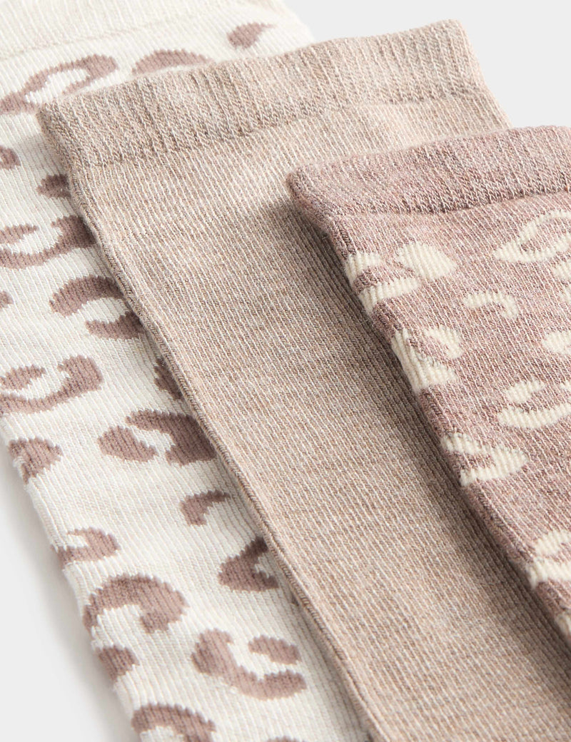 M&S animal print crew socks 3 pack, imported from the UK