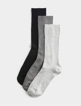 M&S Marks & Spencer 3 Pack Supersoft Ribbed Crew Socks- Buy online at McGrocer
