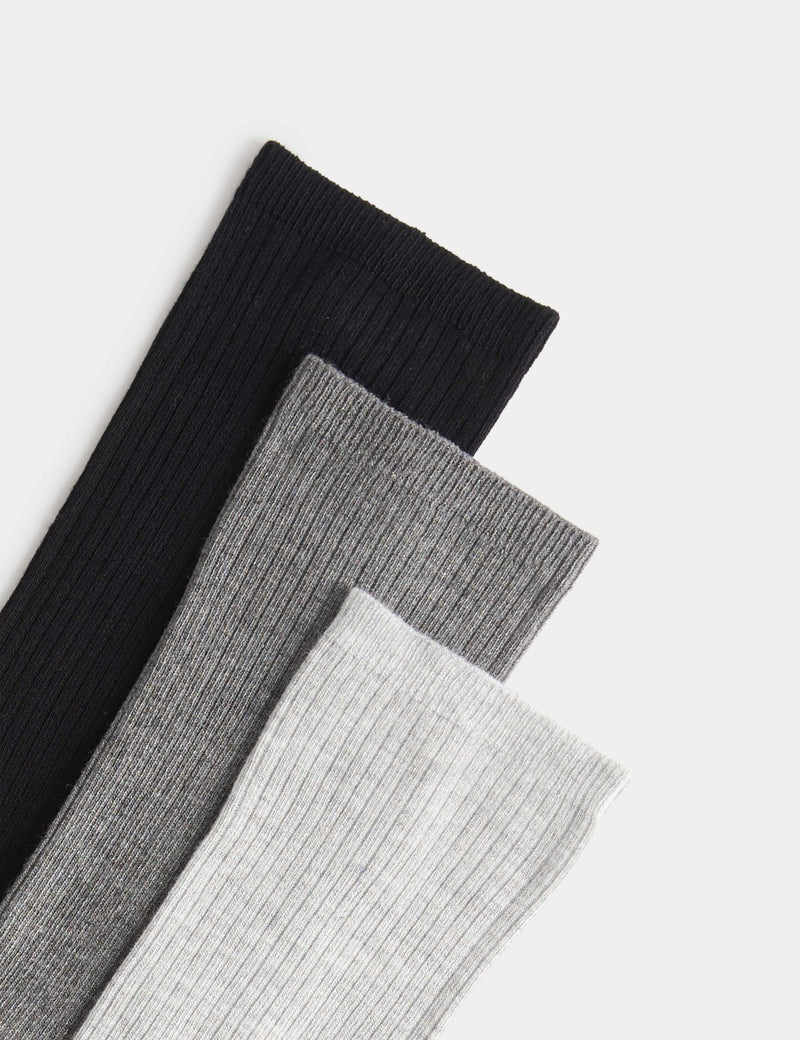 M&S 3 pack supersoft ribbed crew socks - British product
