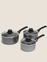 M&S 3 Piece Everyday Aluminium Non-Stick Pan Set- Buy online at McGrocer