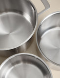 M&S 3-piece stainless steel saucepan set 16cm 18cm 20cm - British product