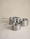 M&S 3-piece stainless steel saucepan set 16cm 18cm 20cm - British product