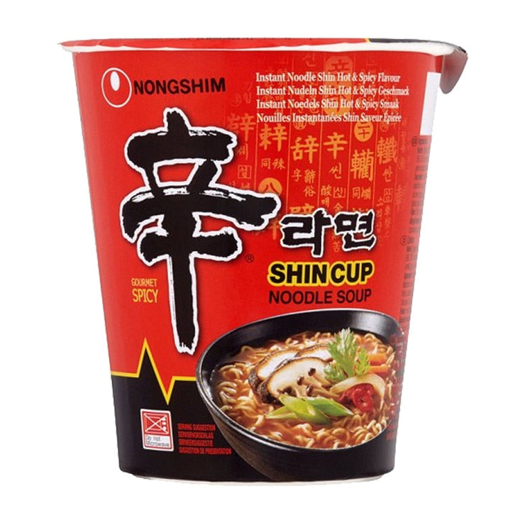 Nongshim Shin Cup Noodle hot spicy 6 pack, imported from the UK
