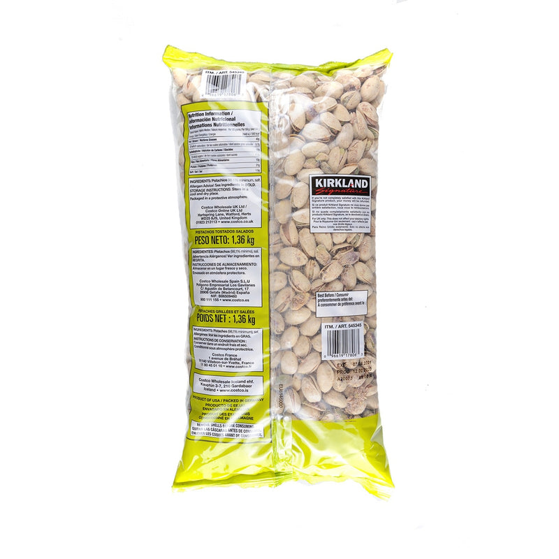 Kirkland Signature roasted and salted pistachios 1.36kg, UK version