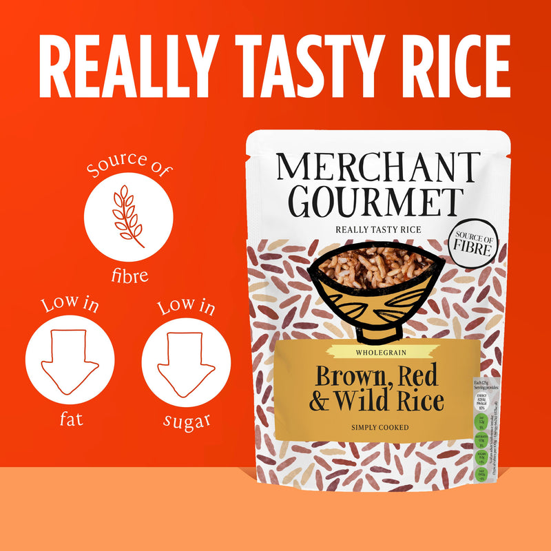 Merchant Gourmet wholegrain brown red wild rice 250g - British product