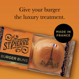 St Pierre burger buns pre-sliced pack of 4, imported from the UK