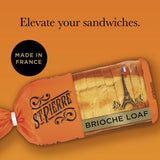 St Pierre sliced brioche loaf 500g packaged for freshness (British brand)