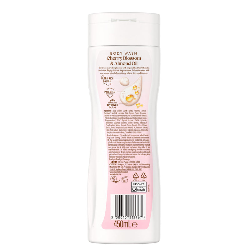 Imperial Leather Cherry Blossom body wash 450ml, imported from the UK