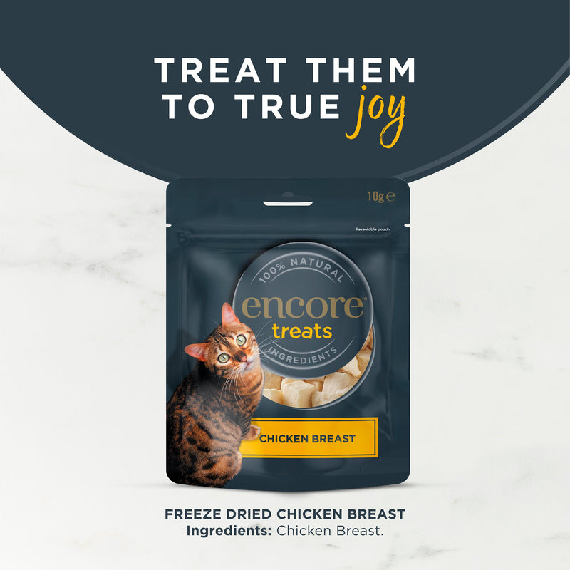Encore freeze dried chicken breast cat treats 10g (British brand)
