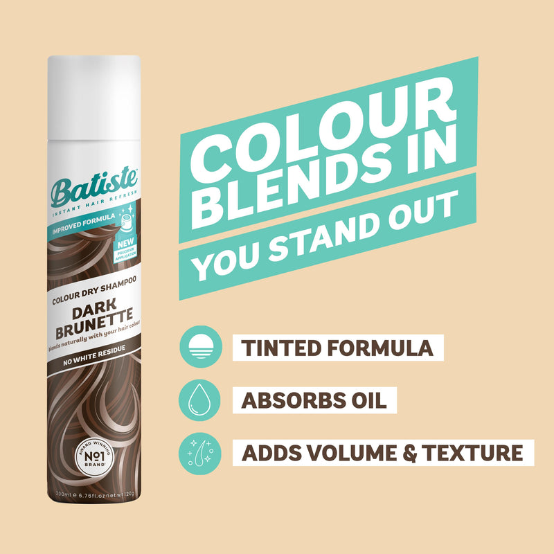 Batiste Dark Hair Colour Dry Shampoo 350ml - British product