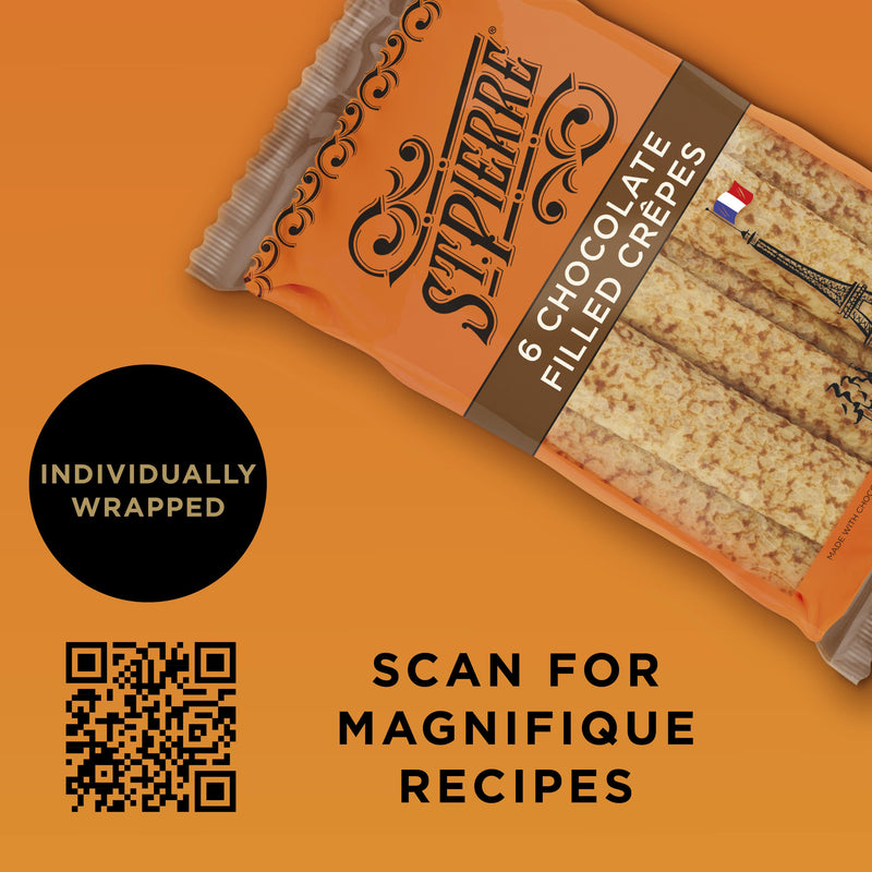 St Pierre Chocolate Filled Crêpes Hazelnut 6 Pack (British brand)