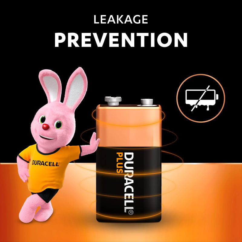 Duracell Plus 9V alkaline battery pack of 1, UK version