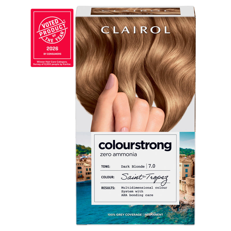 Clairol Colour Strong Dark Blonde 7.0 permanent hair dye - British product