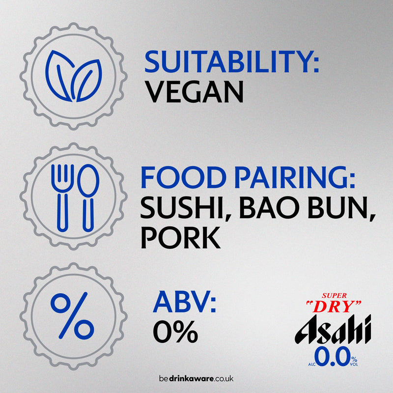 Asahi Super Dry 0,0% alkoholfri øl 4x330ml bokser - Britisk produkt