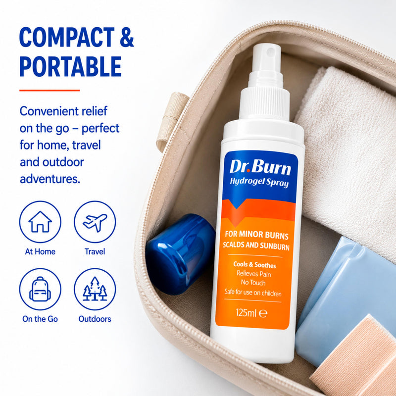 Dr. Burn Hydrogel Burn Spray 125ml, imported from the UK