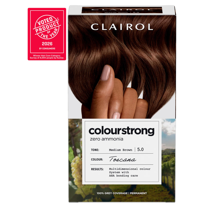 Clairol Colour Strong permanent hair dye Medium Brown 5.0 (British brand)