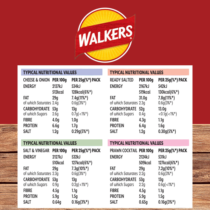 Walkers classic variety crisps multipack 20x25g (British brand)