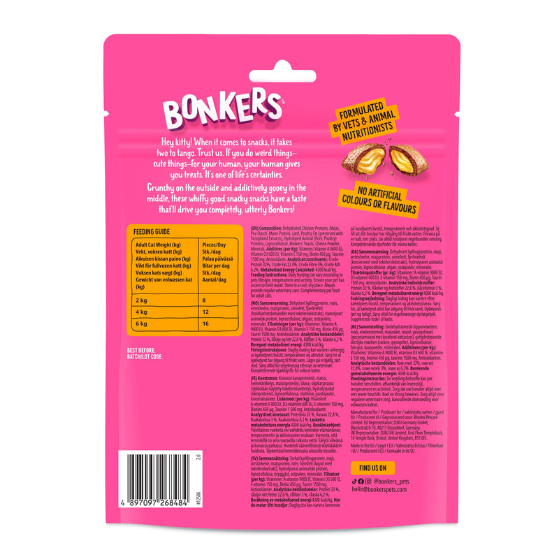 Crunchy Outer and Gooey Centre Chicken Flavour Cat Treats 180g