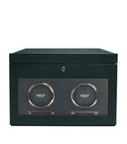 WOLF vegan leather double watch winder British Racing Green, UK version