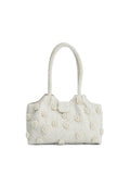 Dune London white Dunmore grab bag with Hotstones embellishments, UK version