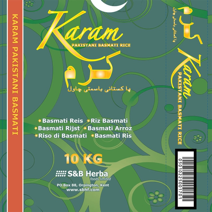 Karam Pakistani Basmati Rice 10kg, UK version