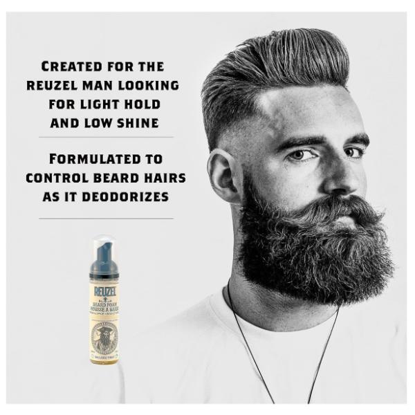 Reuzel Beard Foam Wood & Spice 70ml, imported from the UK