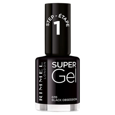 Rimmel London gel nail polish black 12ml, imported from the UK