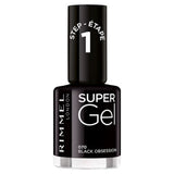 Rimmel London gel nail polish black 12ml, imported from the UK