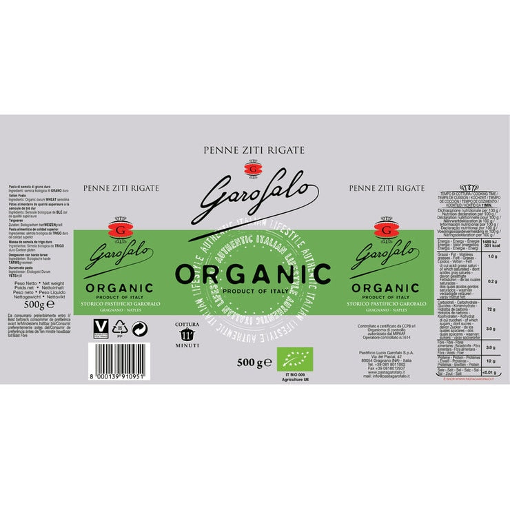Garofalo Organic Pasta Variety Pack 6 x 500g, UK version