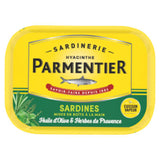 Parmentier sardines in olive oil with Provencal herbs 135g, UK version