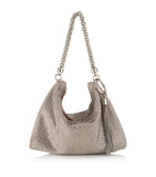 Jimmy Choo Callie clutch bag suede crystal embellishments (British brand)
