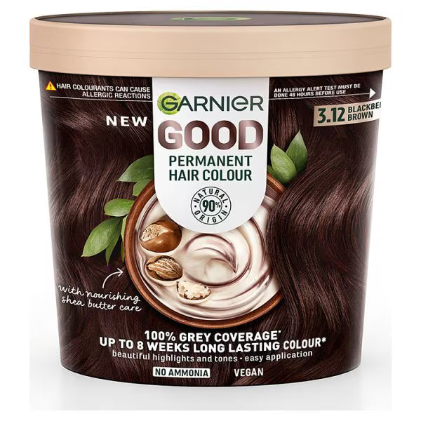 Garnier permanent hair dye Blackberry Brown, UK version