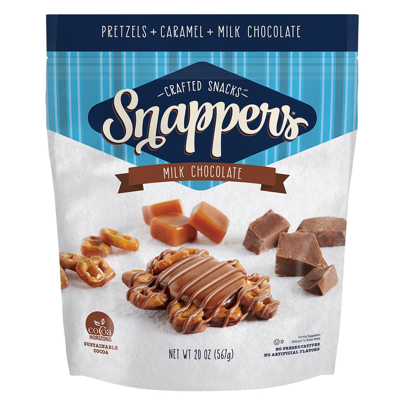 Snappers milk chocolate and caramel pretzels 567g - British product