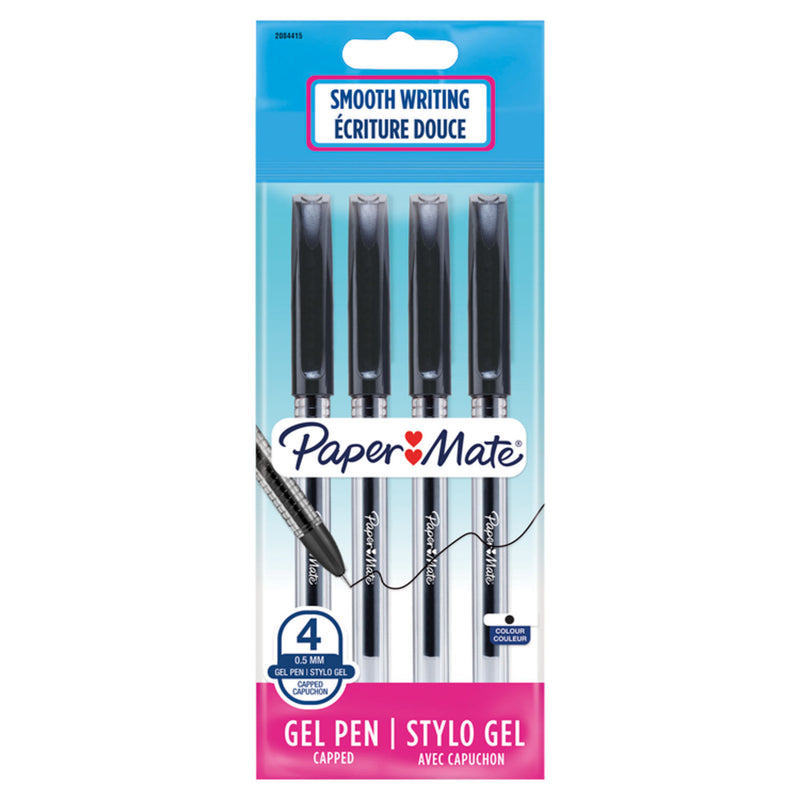 Papermate black gel pens 4 pack, imported from the UK