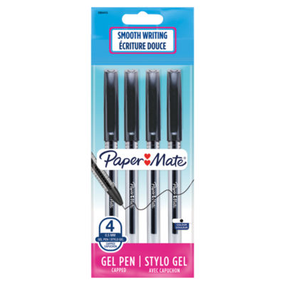 Papermate black gel pens 4 pack, imported from the UK