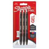 Sharpie S-Gel black blue red gel pens 3-pack 0.7mm (British brand)