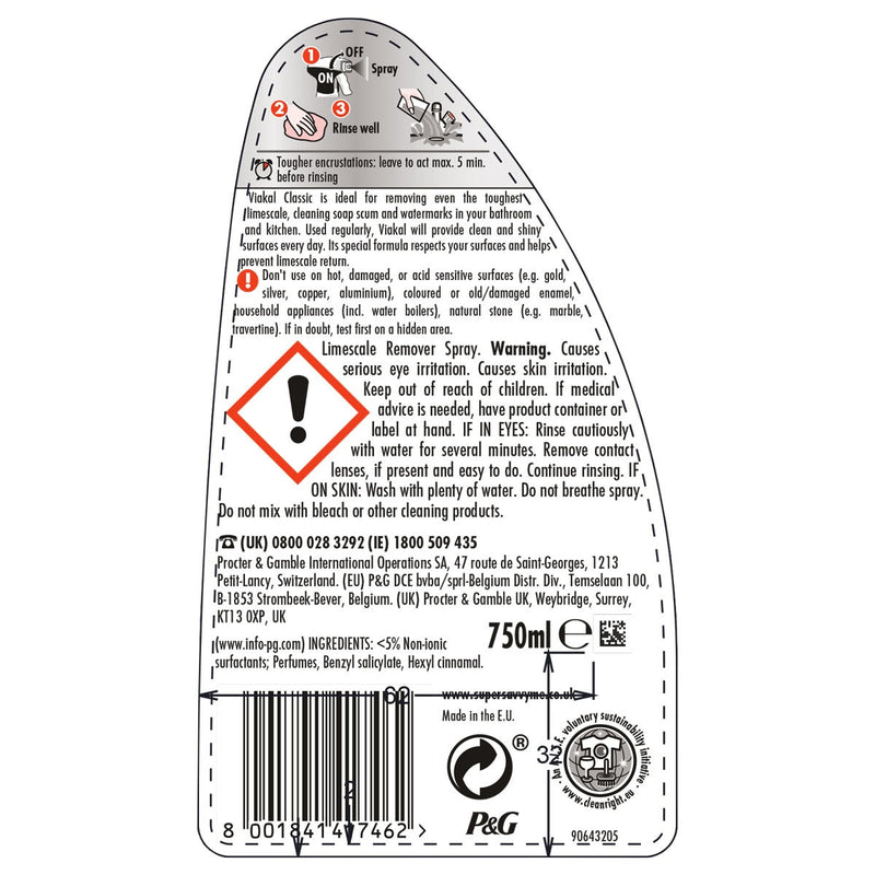 Viakal limescale removal spray 3 x 750ml (British brand)