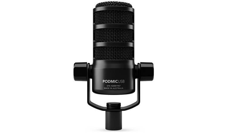 Rode PodMic USB black dynamic broadcast microphone, imported from the UK