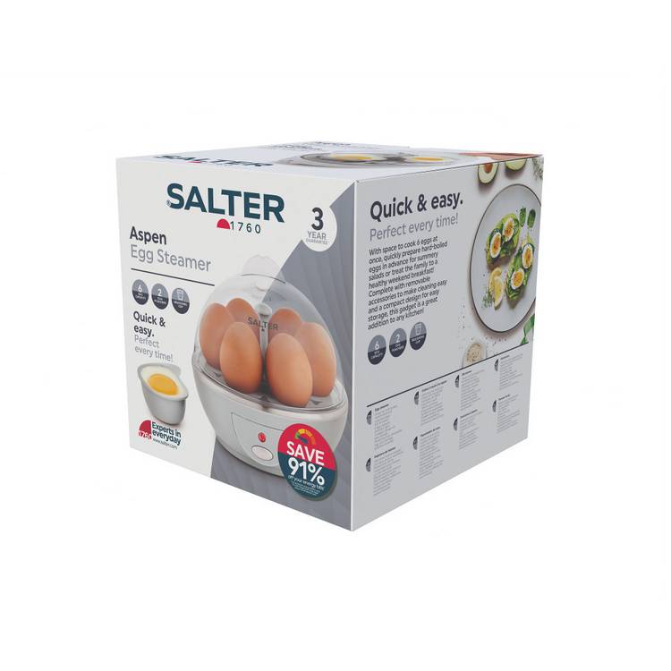 Salter Aspen compact egg steamer, imported from the UK