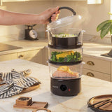 Salter Kuro 3 Tier Steamer grey, imported from the UK