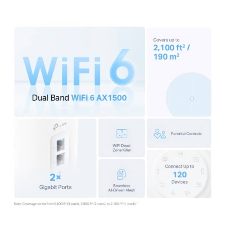 TP-Link Deco X1500 mesh Wi-Fi 6 system 3-pack, UK version