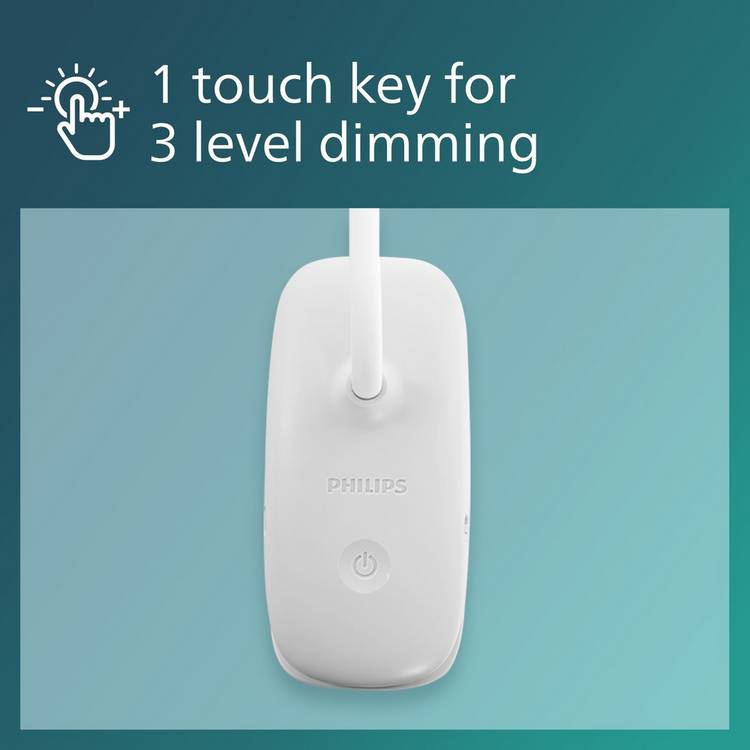 Philips Clip LED touch table desk lamp white (British brand)