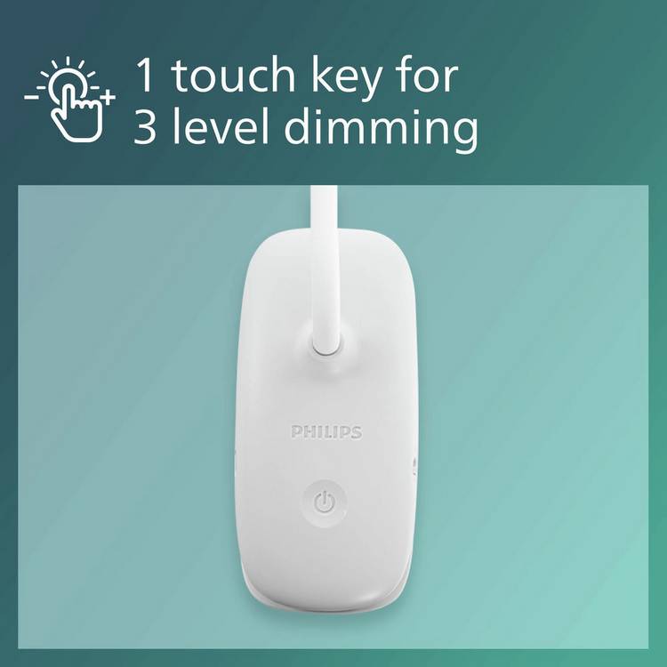 Philips Clip LED touch table desk lamp white (British brand)