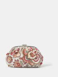 Accessorize white floral sequin clutch bag with crossbody chain (British brand)