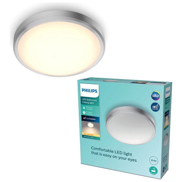 Philips bathroom ceiling light flush nickel 31cm, UK version