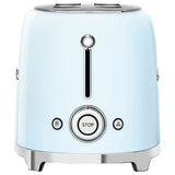 Pastel blue four slice toaster with wide slots, UK made (British brand)