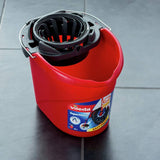 Vileda SuperMocio microfibre cotton mop with torsion wringer bucket (British brand)