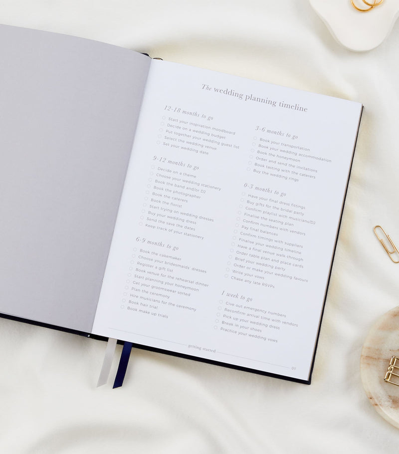 Blush and Gold wedding planner journal - British product