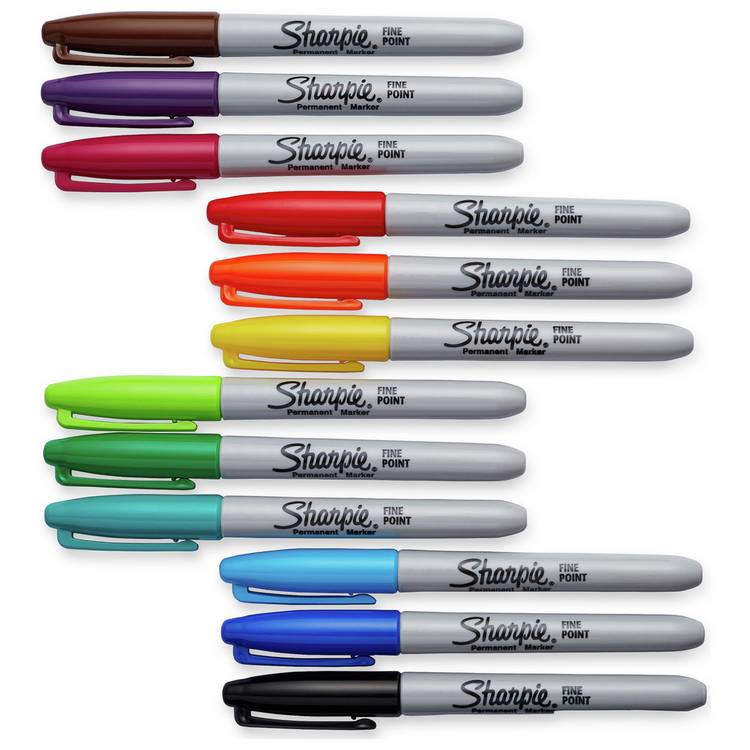 Sharpie assorted permanent markers 12 pack - British product